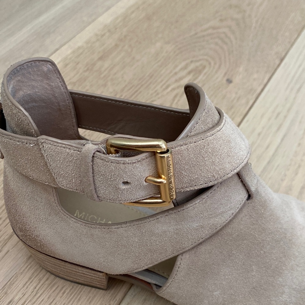 Michael Kors Taupe Ankle Boots with Buckle - Picture 3 of 10